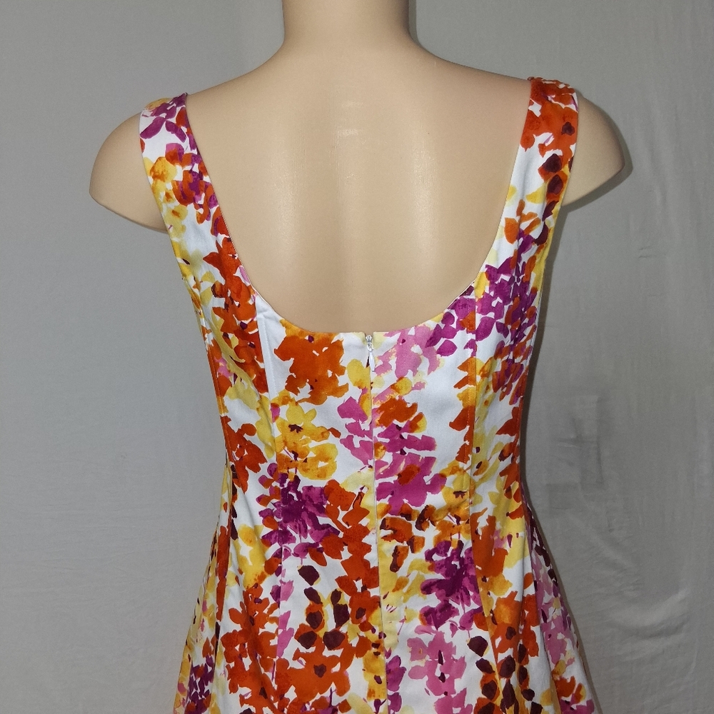 Jones Wear Multicolor Floral Midi Dress Sz 8 - Picture 7 of 17
